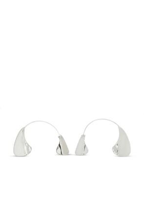 Jil Sander logo-engraved sculpted earrings - Grey