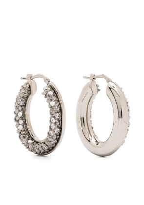 Jil Sander crystal-embellished hoop earrings - Grey