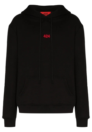 424 logo-embroidered hoodie - Black