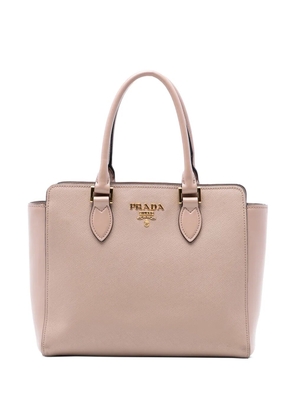 Prada Pre-Owned 2010-2025 Soft Calf Trimmed Saffiano Lux Open Convertible Tote satchel - Brown