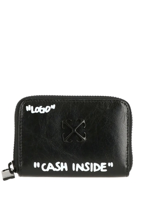 Off-White logo-plaque quote-print wallet - Black