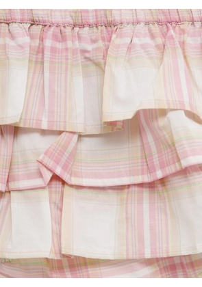 Gimaguas Jardin ruffled checkered shorts - White