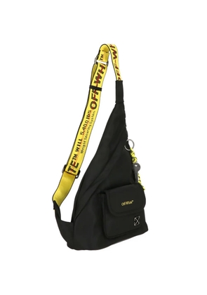 Off-White logo-plaque messeger bag - Black