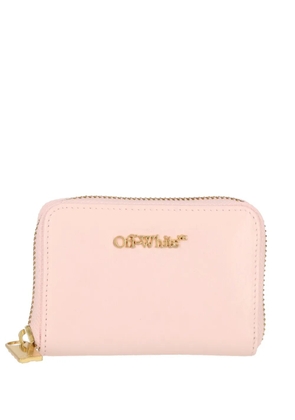 Off-White logo-plaque zip-around wallet - Pink