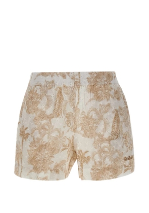 MC2 Saint Barth broderie-anglaise Meave shorts - Neutrals