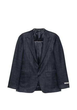 Canali check-pattern single-breasted blazer - Blue