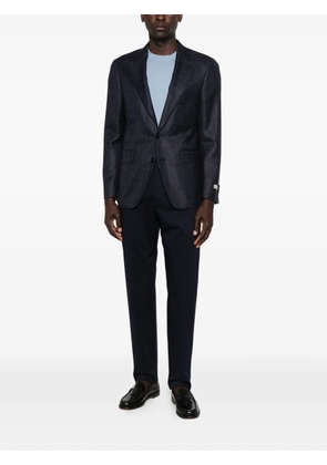 Canali check-pattern single-breasted blazer - Blue