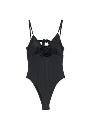 Moschino floral-appliqué swimsuit - Black
