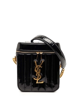Saint Laurent Pre-Owned 2019 Matelasse Patent Monogram Vicky vanity bag - Black