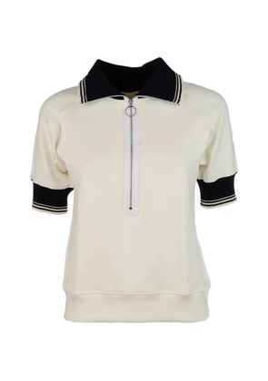 Paul & Shark striped-trim zip-fastening polo shirt - Neutrals