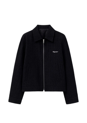Wooyoungmi logo-plaque zip-up jacket - Black