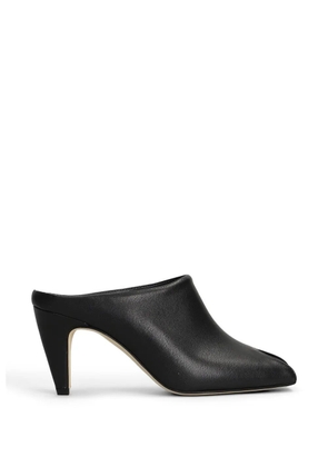 Gisel Moire Giuly peep-toe leather heeled sandals - Black