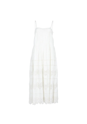 The Great. The Rosette crochet-trim maxi dress - Neutrals