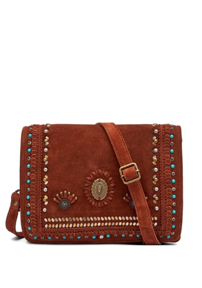 FRAU stud-embellished clutch bag - Brown