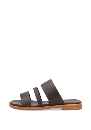 FRAU triple-strap leather sliders - Brown