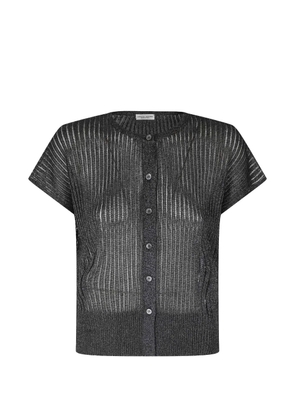 Roberto Collina ribbed-knit short-sleeve cardigan - Black