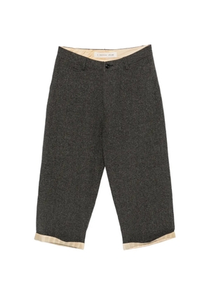 A Tentative Atelier check-pattern buckle-detail trousers - Brown