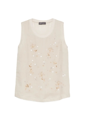Lorena Antoniazzi bead-embellishment top - Neutrals