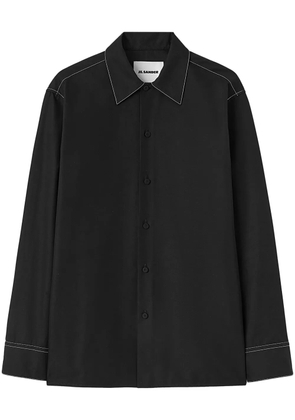 Jil Sander long-sleeve contrast-stitching shirt - Black