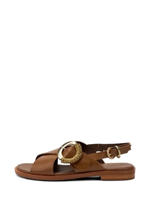 FRAU round-buckle leather sandals - Brown