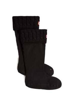 Hunter cable-knit cuff socks - Black