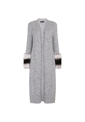 Izaak Azanei long cuff knitted cardigan - Grey