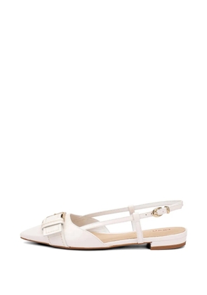 FRAU buckle-detail patent leather slingbacks - White