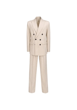 ROOM76 double-breasted pinstripe-pattern suit - Neutrals