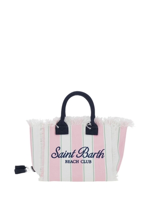 MC2 Saint Barth Colette striped frayed-edge tote bag - Pink