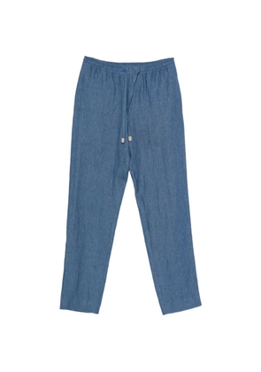 Canali drawstring-waist linen trousers - Blue