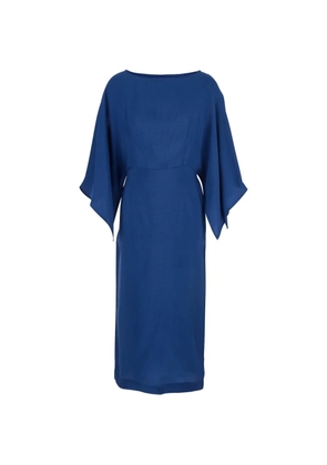 Merci cape-sleeve boat-neck midi dress - Blue