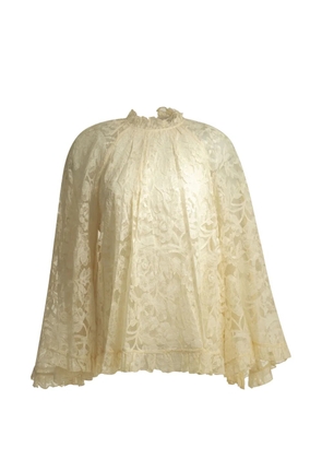 ZIMMERMANN Carousel ruffled lace blouse - Neutrals