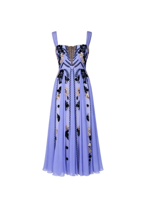 Temperley London sequin-embellished embroidered dress - Blue