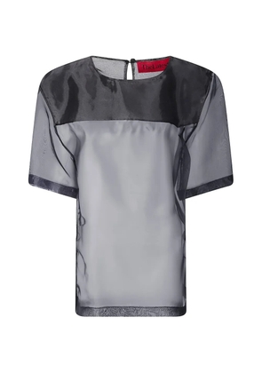 THELATEST Dean panelled sheer top - Black