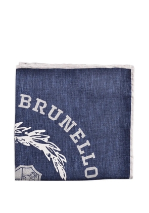 Brunello Cucinelli monogram-emblem handkerchief - Blue