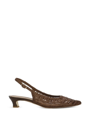 Julie Dee woven slingback pumps - Brown