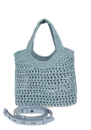 Tod's crochet-knit logo-patch tote bag - Blue