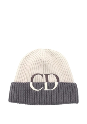 Christian Dior Pre-Owned 2010s logo-DETAIL beanie hat - Neutrals