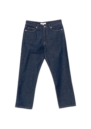 Maison Kitsuné logo-patched tapered jeans - Blue