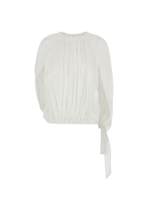 Semicouture gathered tie-detail blouse - White