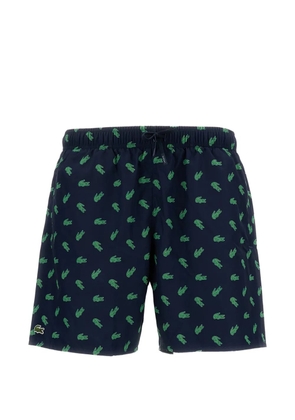 Lacoste monogram-print swim shorts - Blue