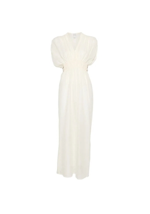 120% Lino braided-tie gathered-waist maxi dress - Neutrals