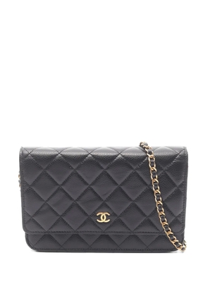 CHANEL Pre-Owned 2021 matelassé chain-strap shoulder bag - Black