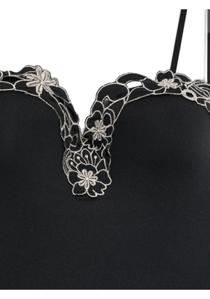 TWINSET floral-embroidered swimsuit - Black