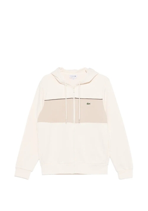 Lacoste logo-patch hoodie - Neutrals