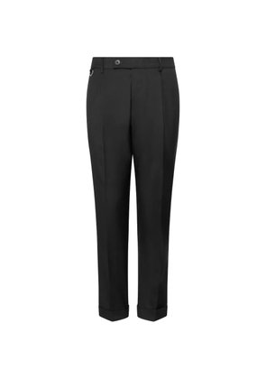 Low Brand pleated turn-up trousers - Black