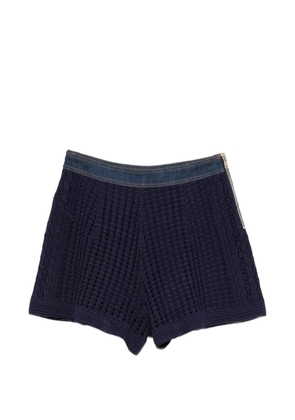 SANDRO knit trim shorts - Blue