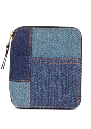 Comme Des Garçons Wallet patchwork-denim zip-around wallet - Blue