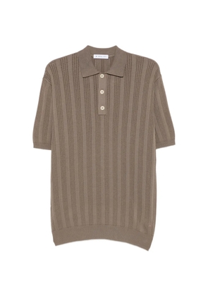 Manuel Ritz perforated ribbed-knit polo shirt - Brown