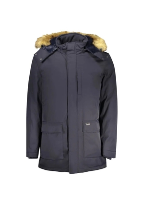 GUESS USA faux-fur trim hooded jacket - Blue